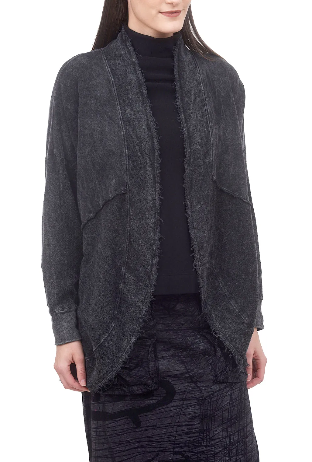 Mineral Wash Terry Jacket, Onyx