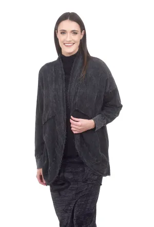 Mineral Wash Terry Jacket, Onyx