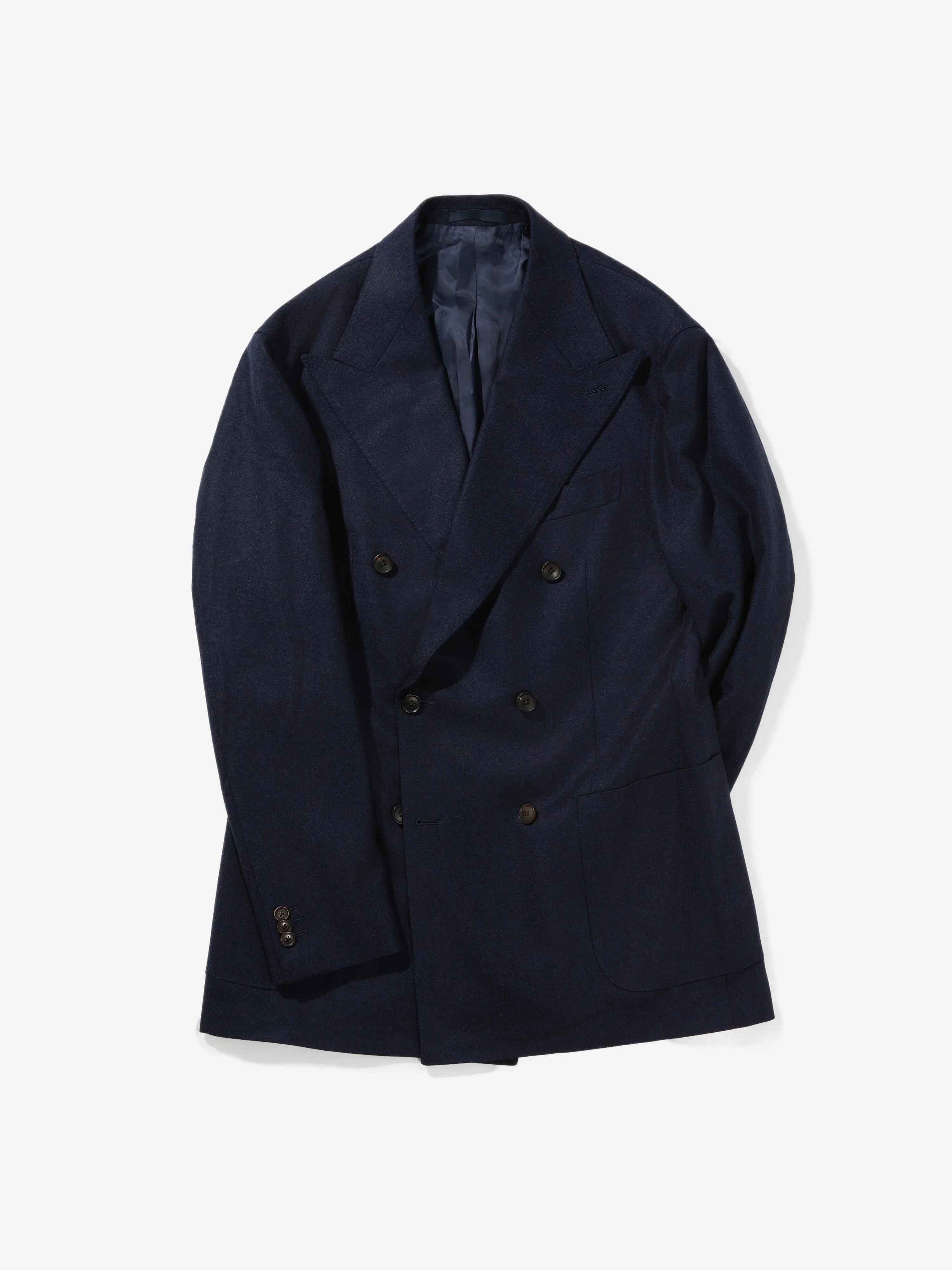 Navy Flannel Wool Jacket (DB)