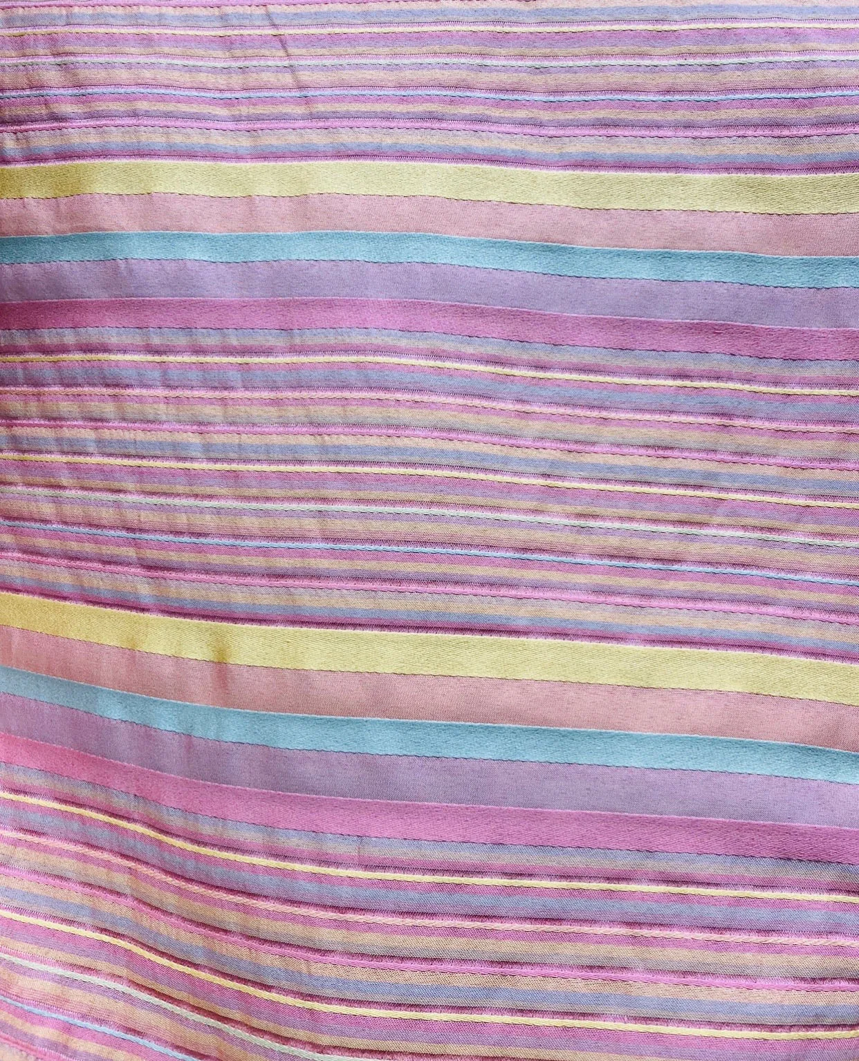 NEW Lady Miley Designer Striped Satin Decorating & Upholstery Fabric- Pink Yellow