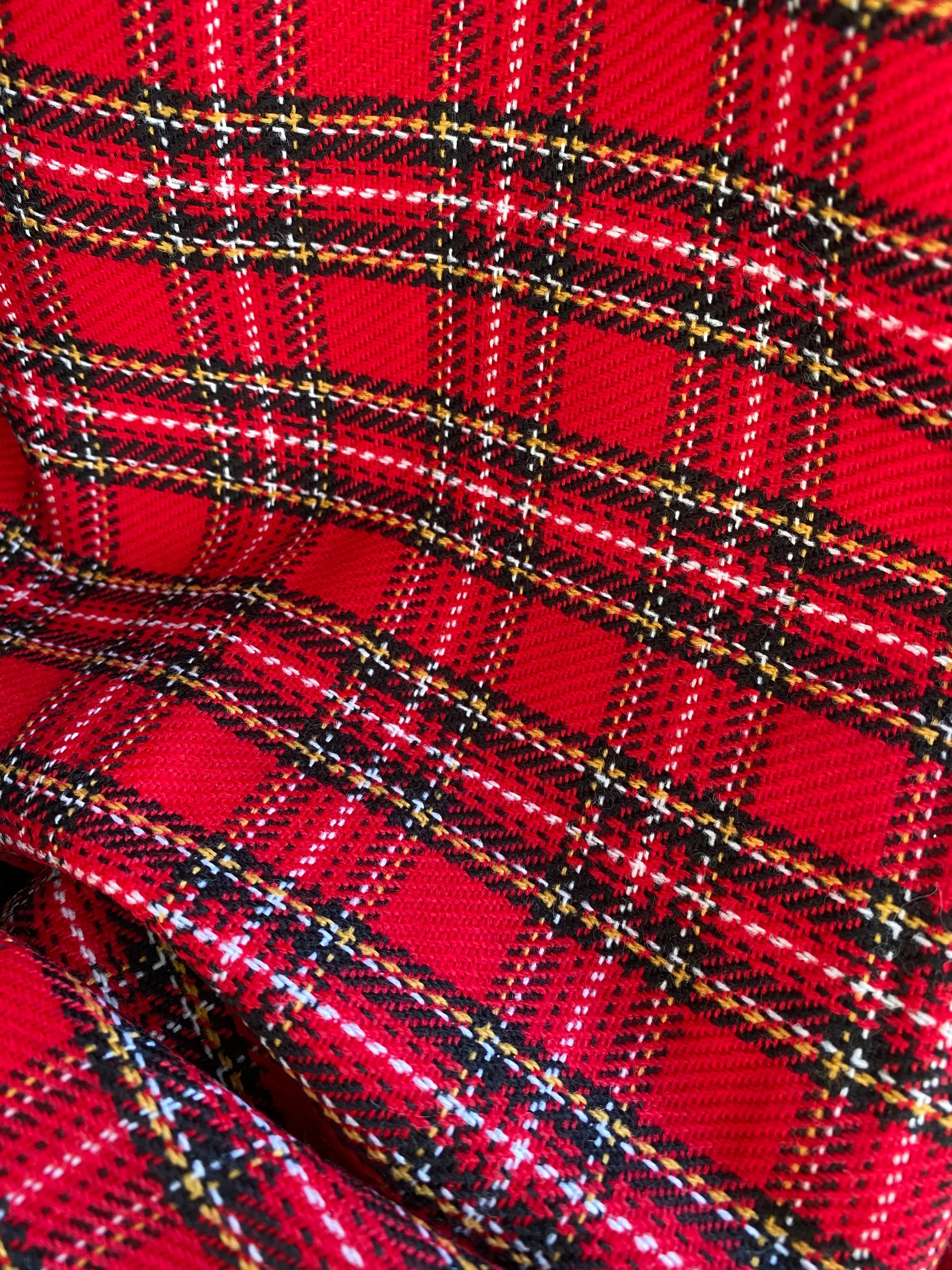 New Princess Ainsley Designer Plaid Tartan Medium Weight Woven Fabric - Red