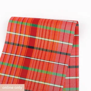 Ombre Plaid Silk / Poly Shantung - Watermelon