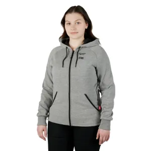 Open Box -  Milwaukee Tool Women's Large M12 12V Li-Ion Cordless Gray Heated Hoodie/Sweater Kit w/ (1) 2Ah Battery and Charger