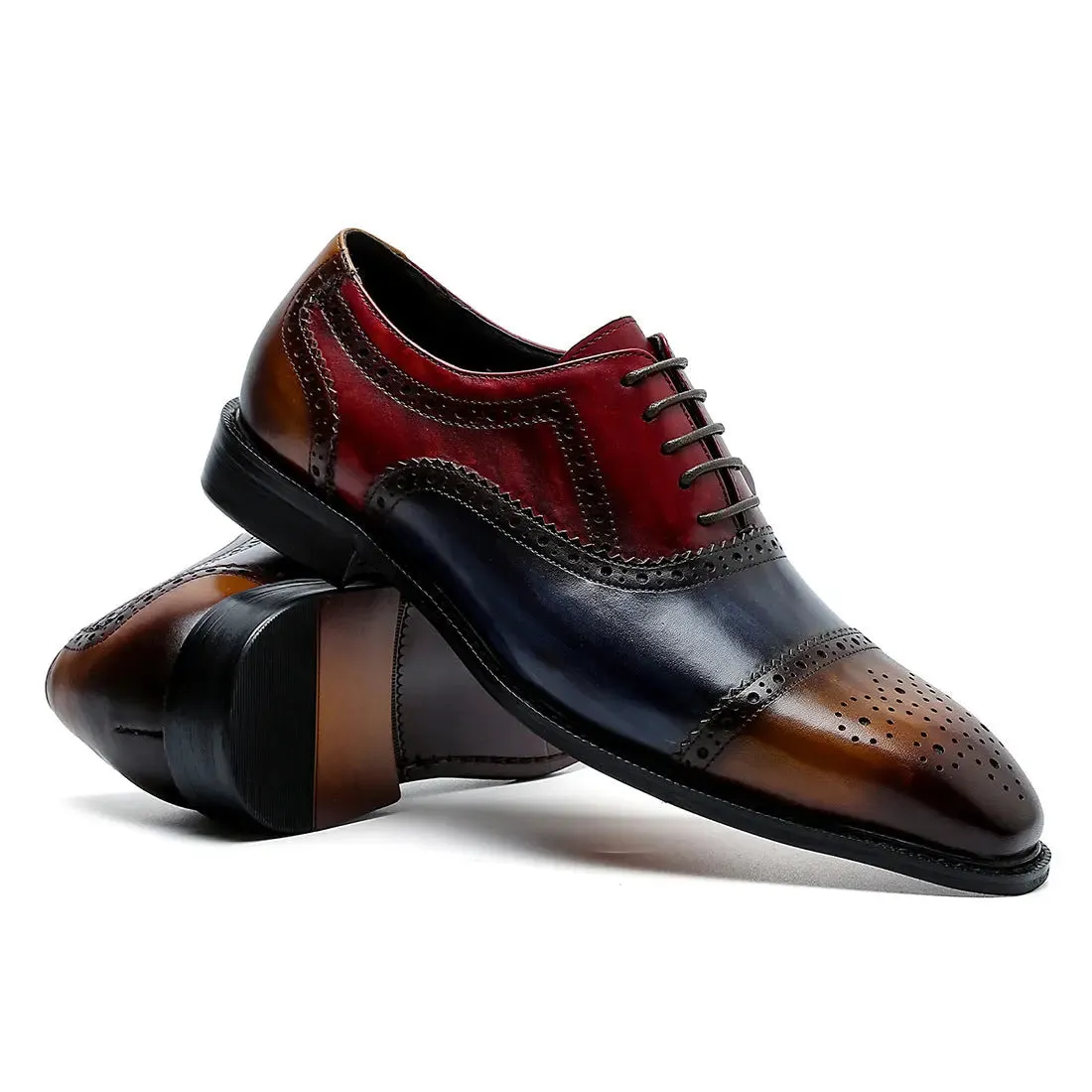 Oxford brogue leather shoes