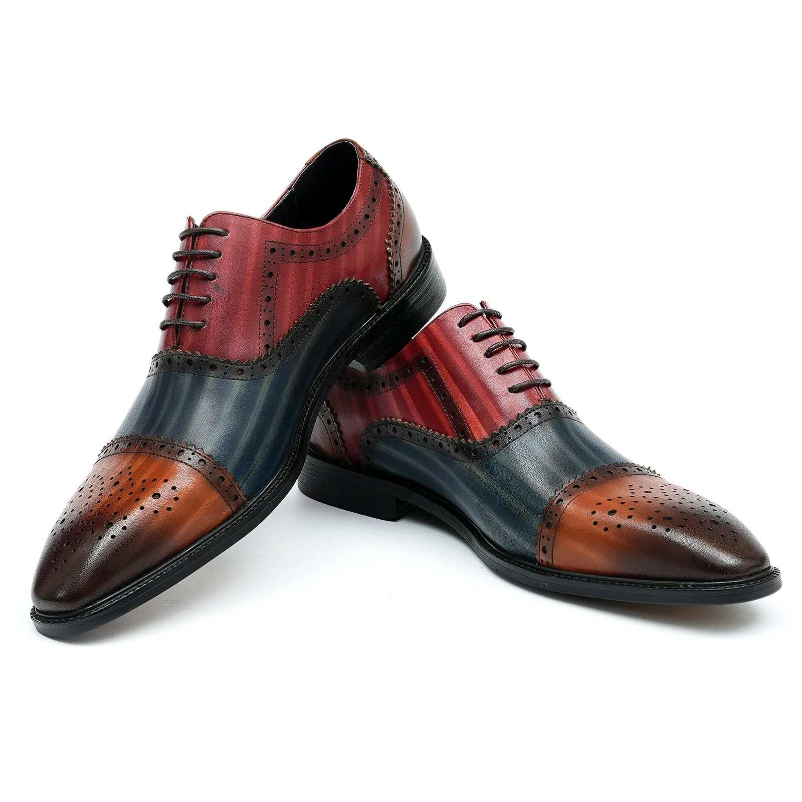 Oxford brogue leather shoes