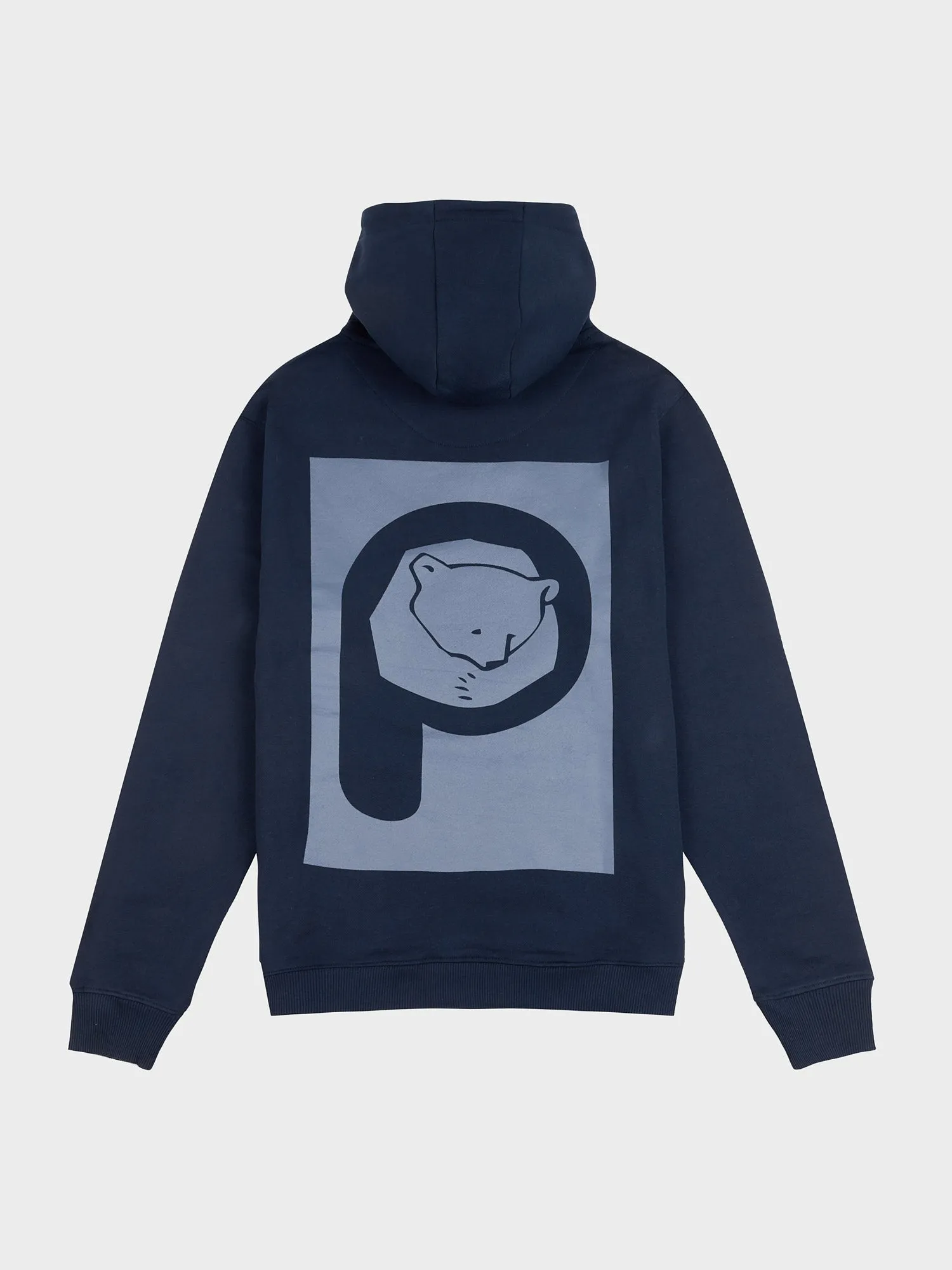 P Bear Graphic Print Hoodie in Navy Blue