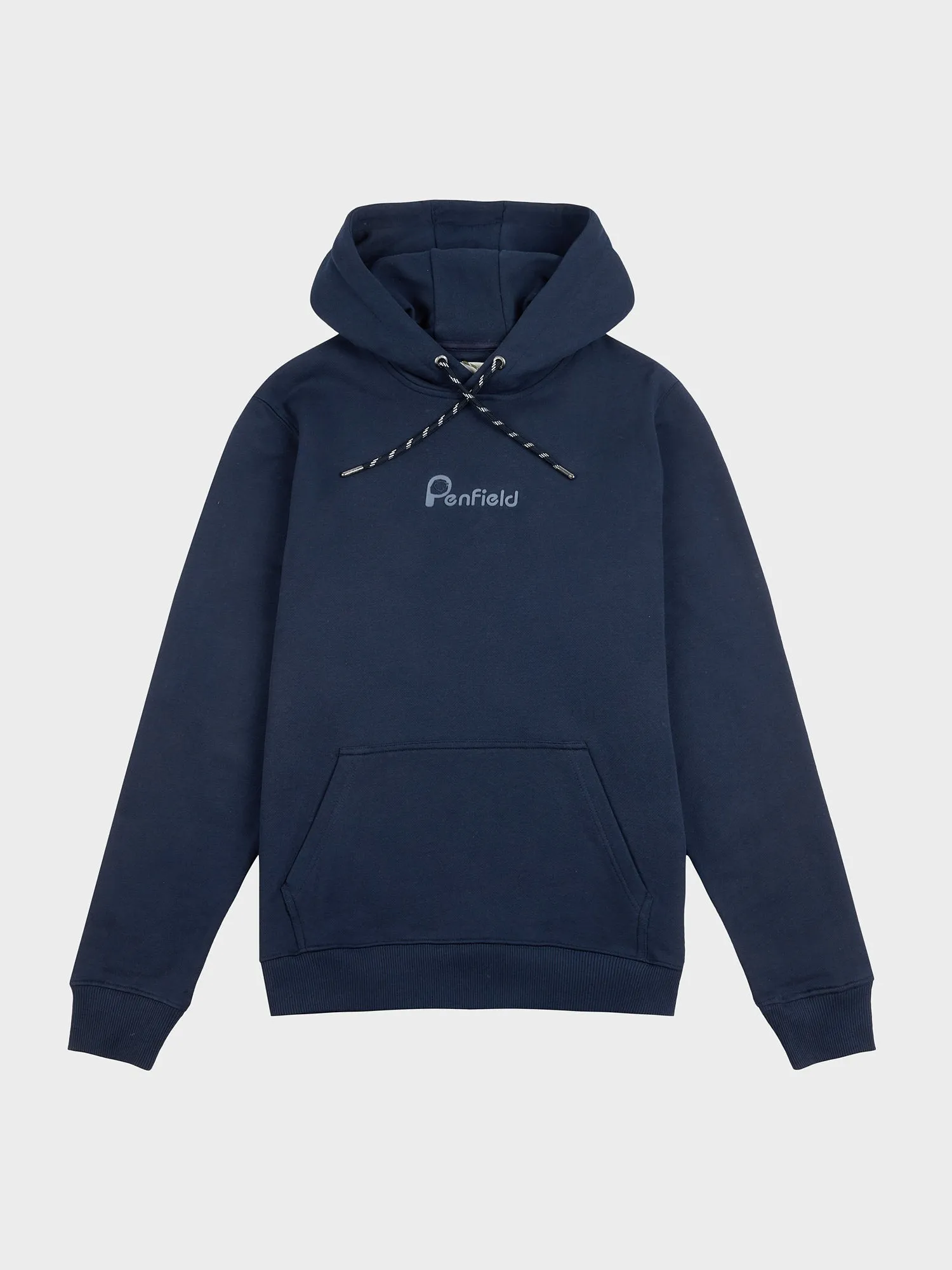 P Bear Graphic Print Hoodie in Navy Blue