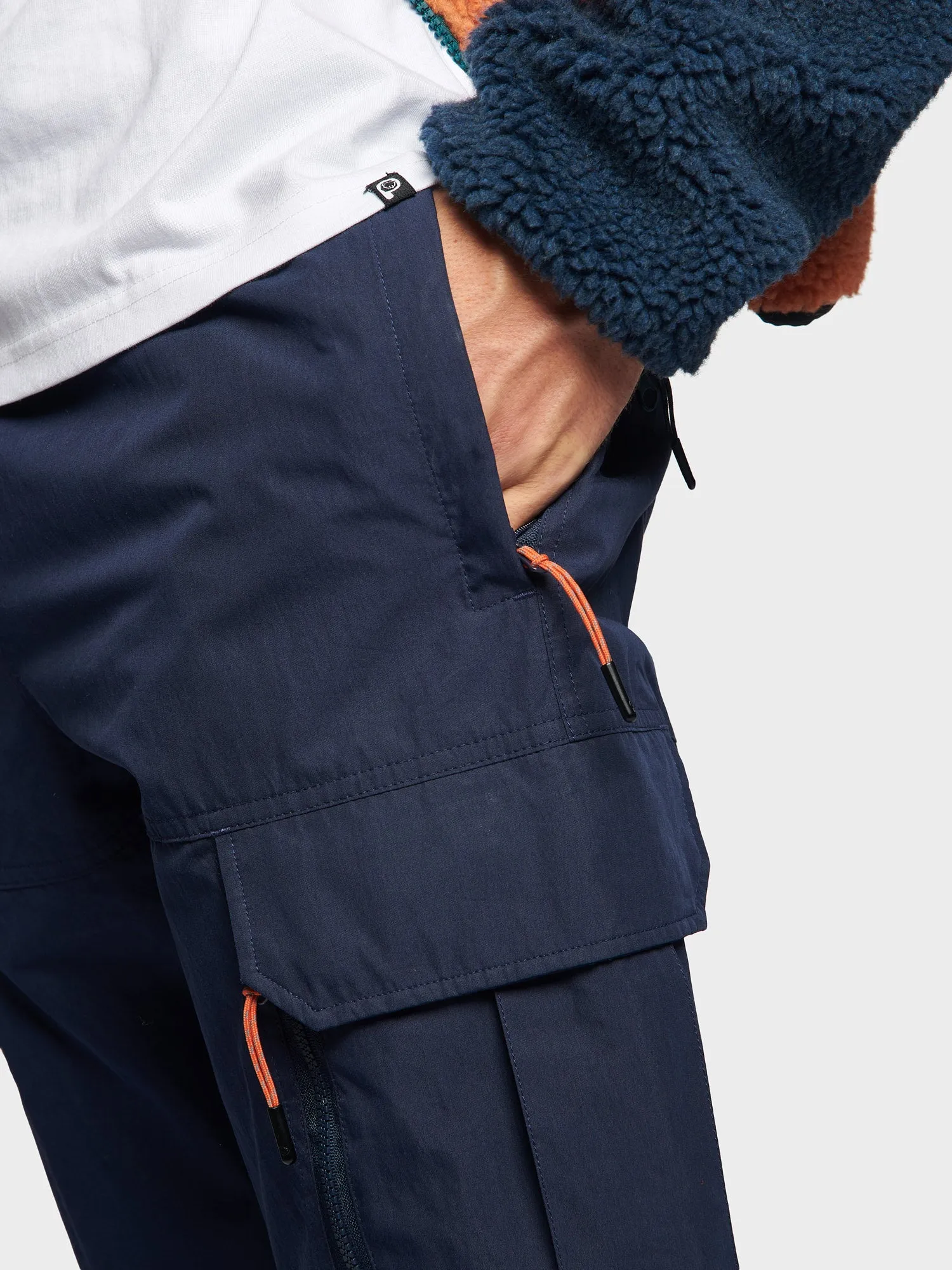 P Bear Water Resistant Cargo Pants in Navy Blue