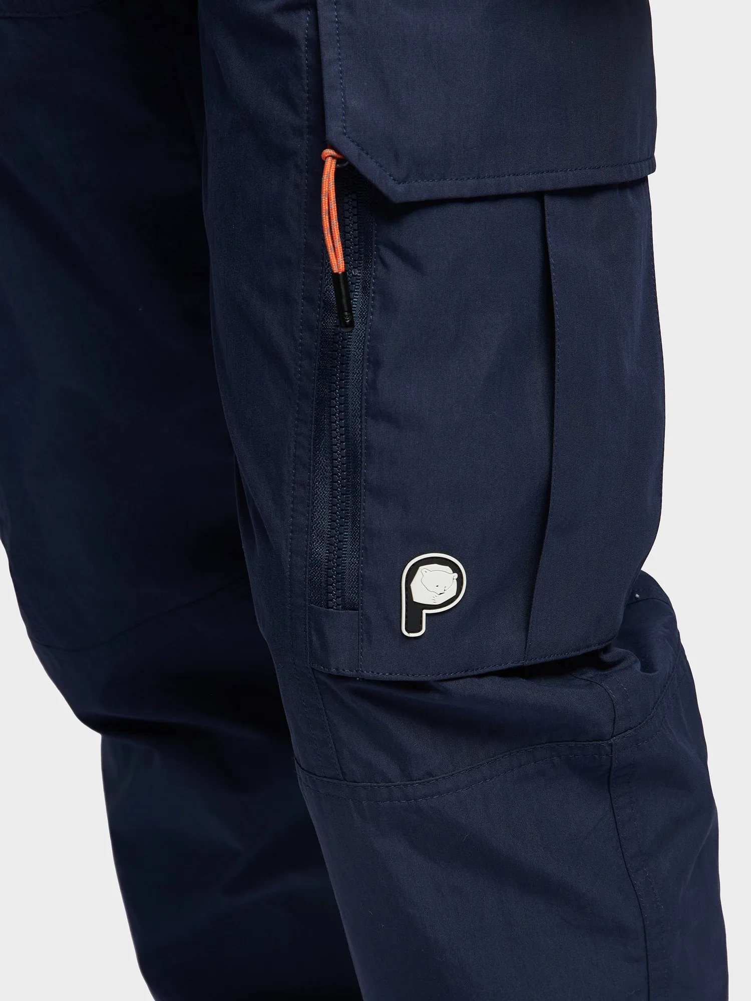 P Bear Water Resistant Cargo Pants in Navy Blue