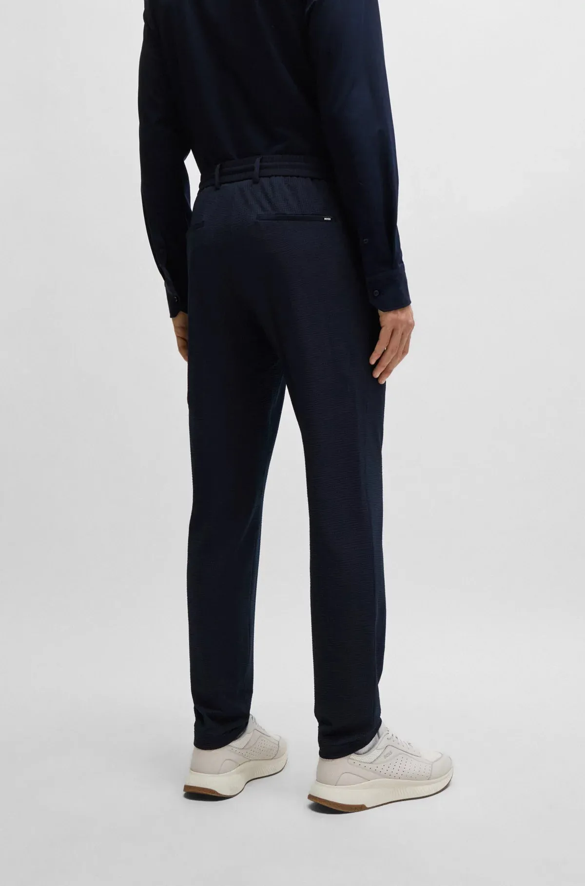 P-GeniusJ Slim-Fit Trousers in Performance-Stretch Seersucker 50514608