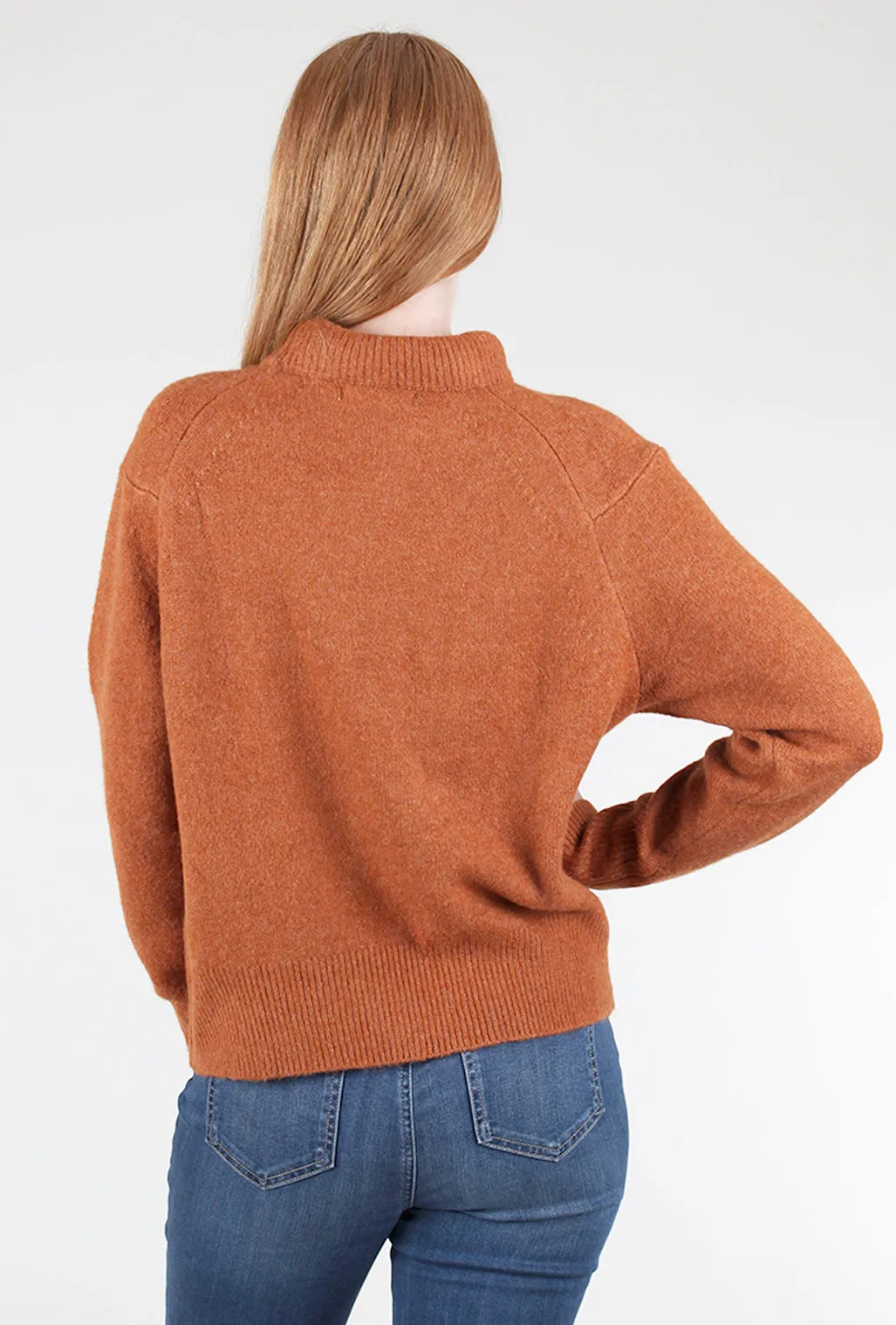 Padded Neckline Sweater, Spice