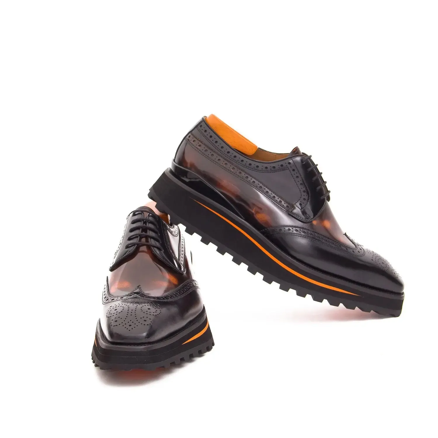 Patent leather shoes Platform brogues