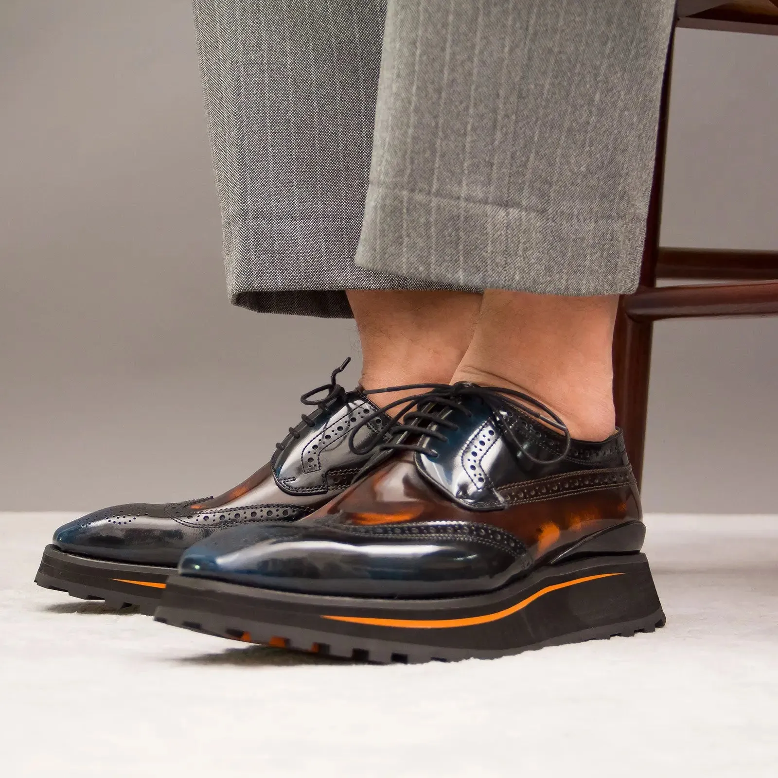 Patent leather shoes Platform brogues