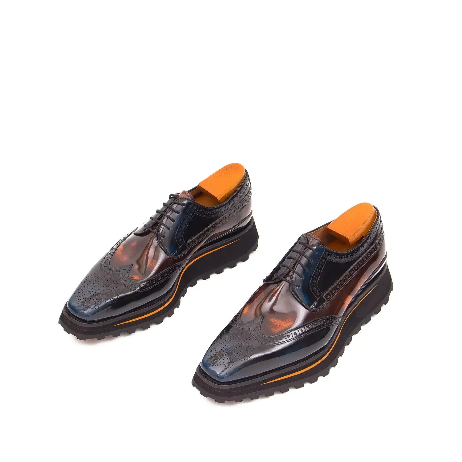 Patent leather shoes Platform brogues