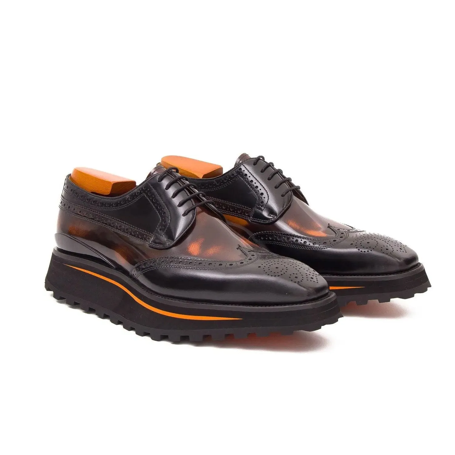 Patent leather shoes Platform brogues