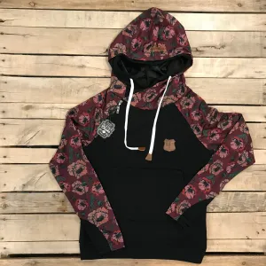 Peony Floral Sleeve Hoodie