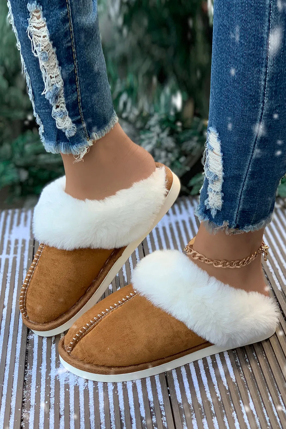 Plush Suede Winter Home Slippers