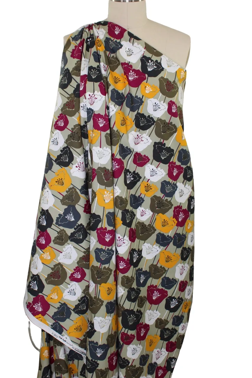 Poppy Fields Midweight Cotton - Yellow/Magenta/White/Gray/Olives