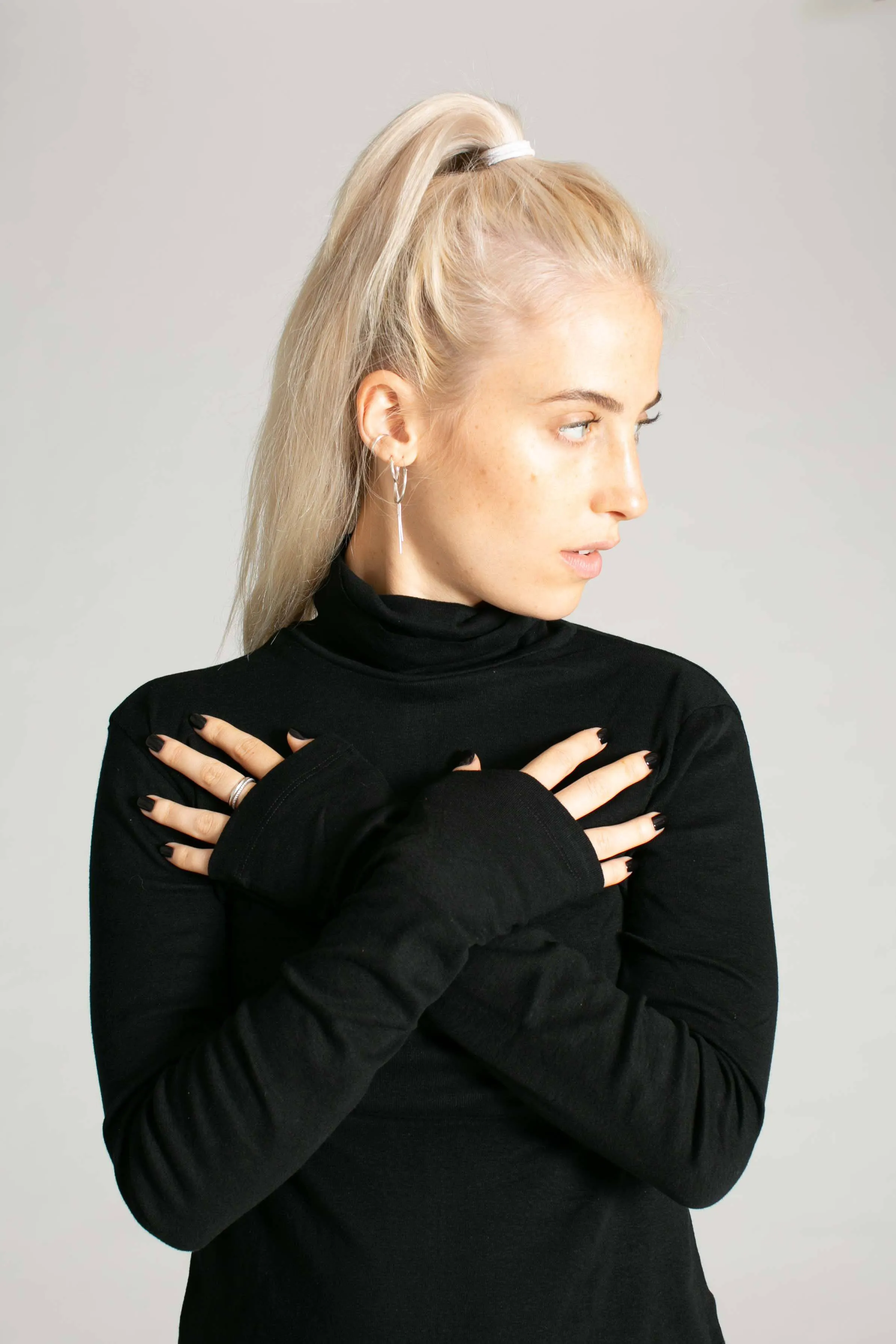 Pure Cotton Turtleneck Top