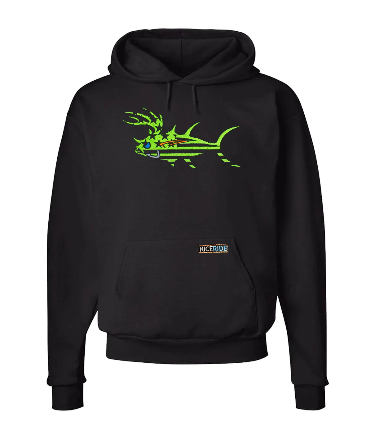 "Buck-Eye Faded Glory" Black or Green Pullover Hoodie For Men And Women