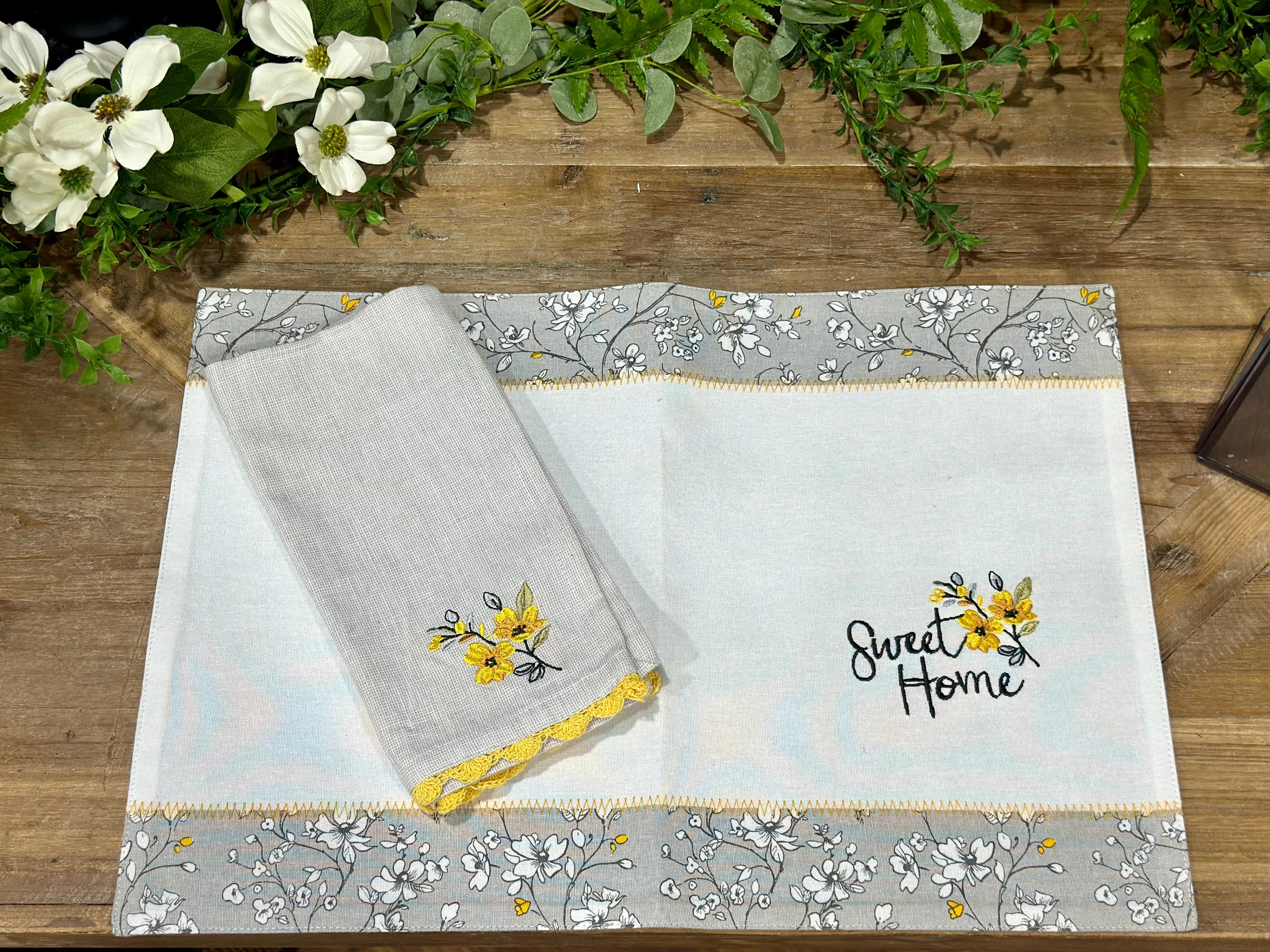 "Sweet Home" Embroidered Placemat