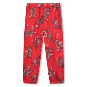 Red Dragon Print Trousers