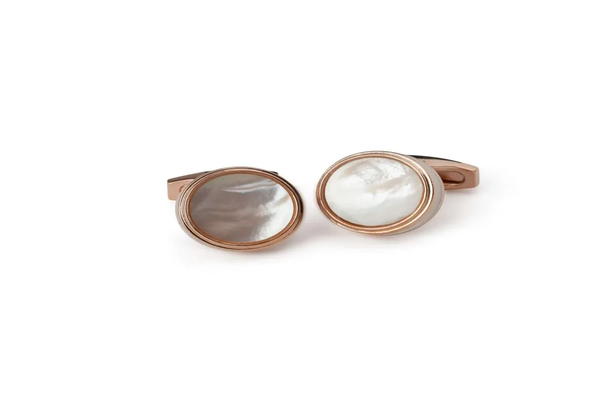 Rose Gold Mother of Pearl Cufflinks