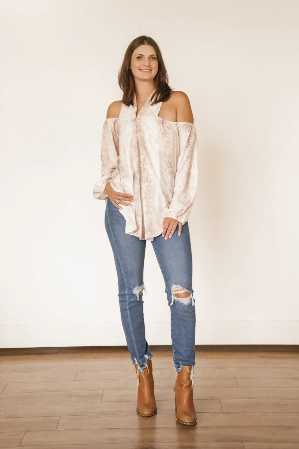 Snake Print Tunic Top