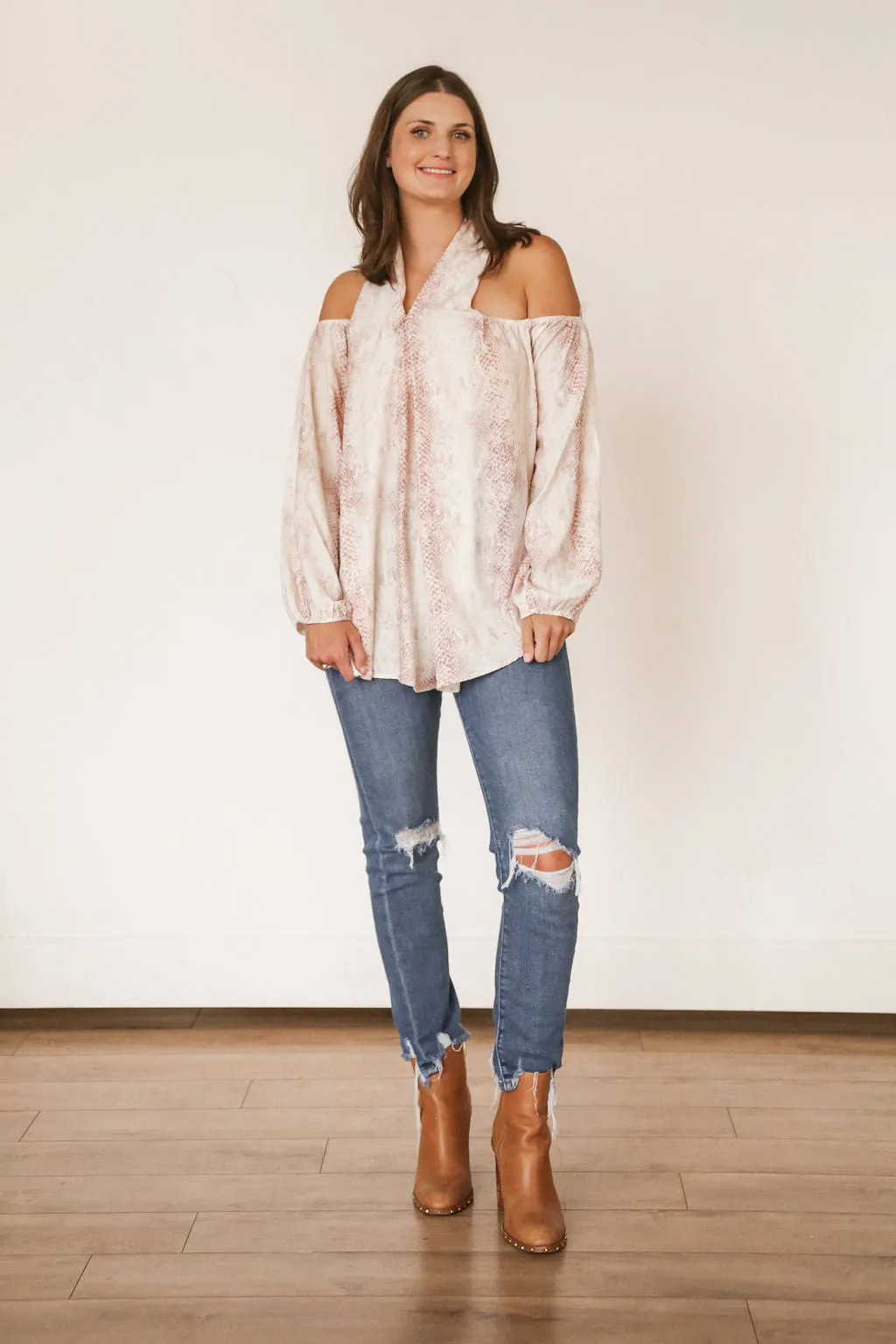 Snake Print Tunic Top