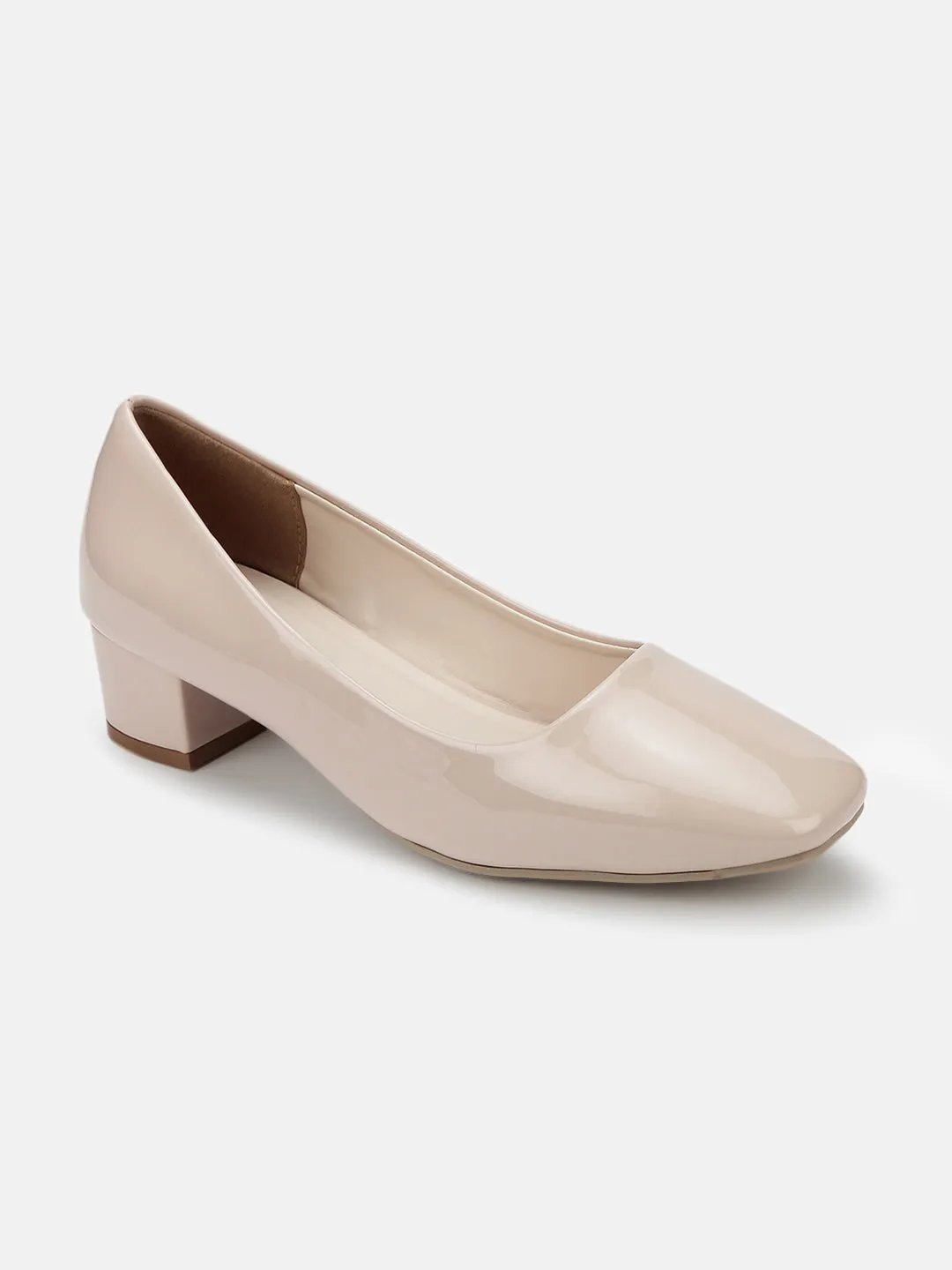 Square Toe Block Solid Pumps