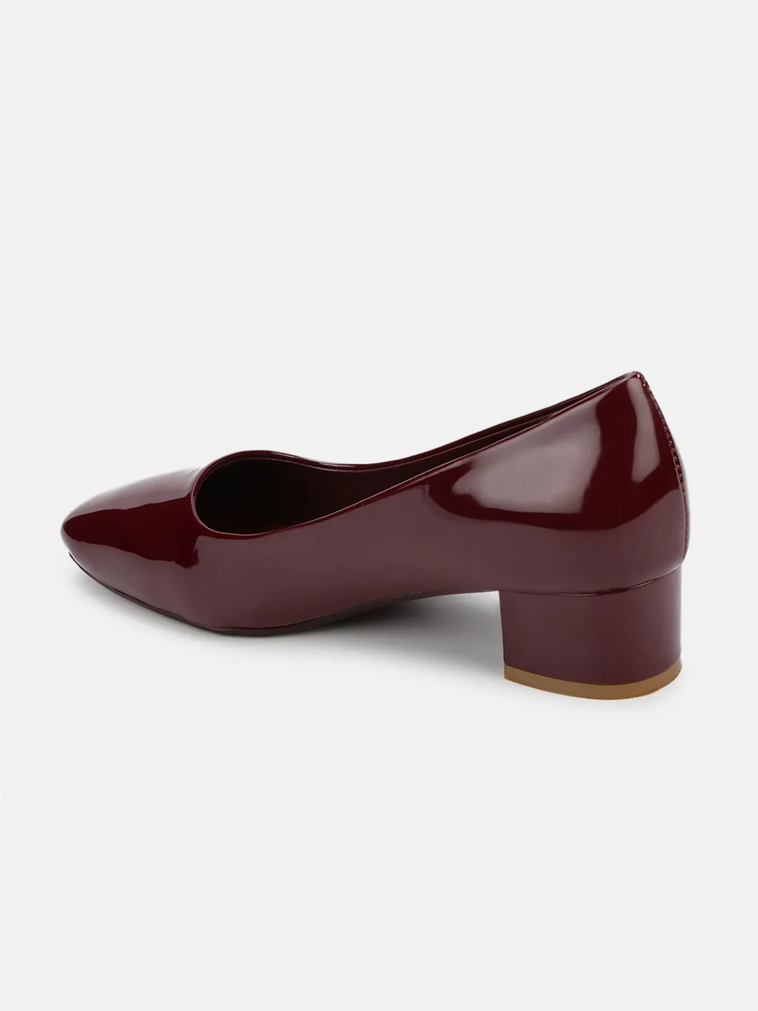 Square Toe Block Solid Pumps