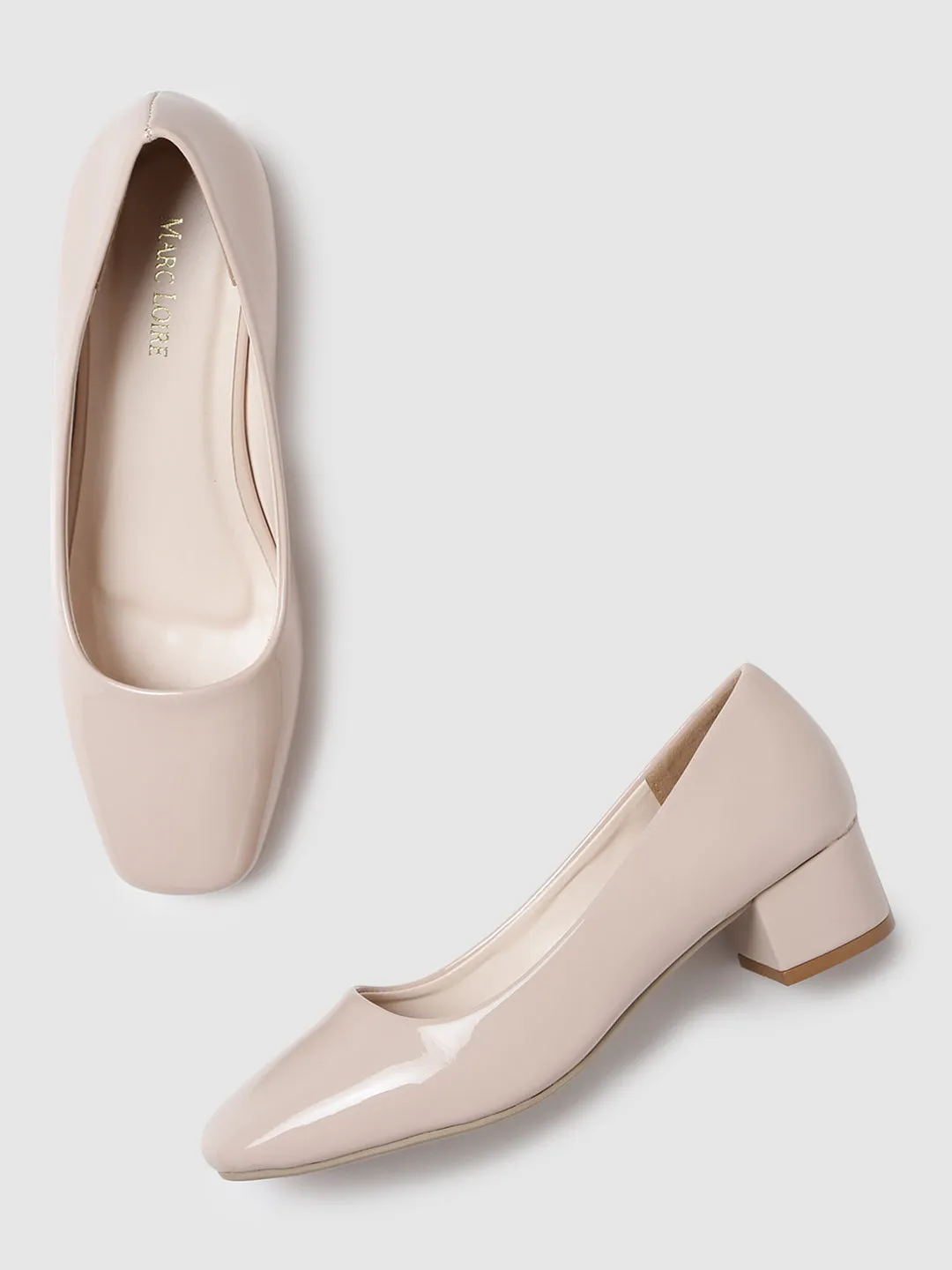 Square Toe Block Solid Pumps