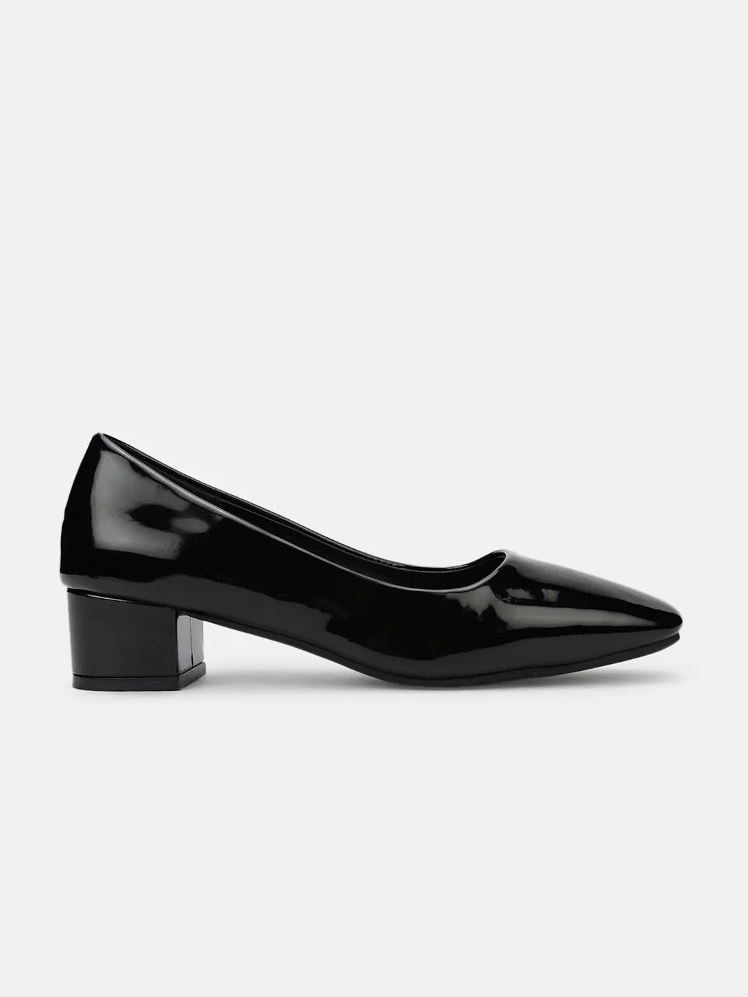 Square Toe Block Solid Pumps