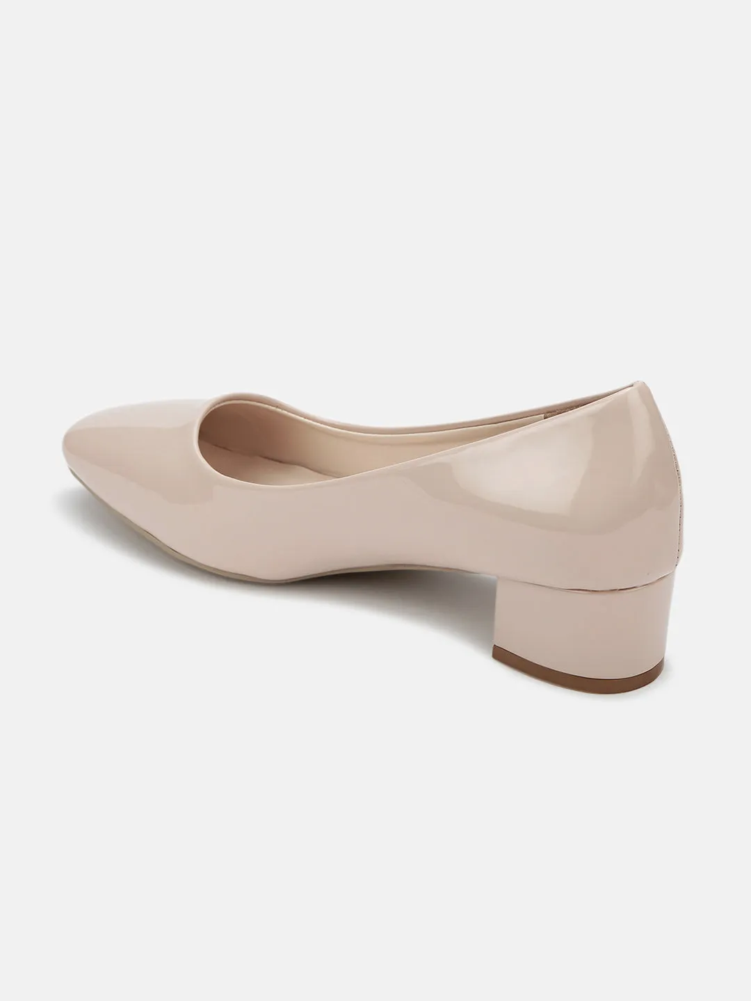 Square Toe Block Solid Pumps