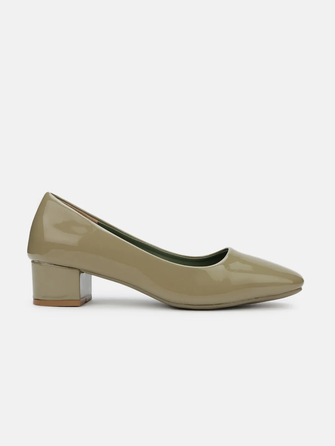 Square Toe Block Solid Pumps