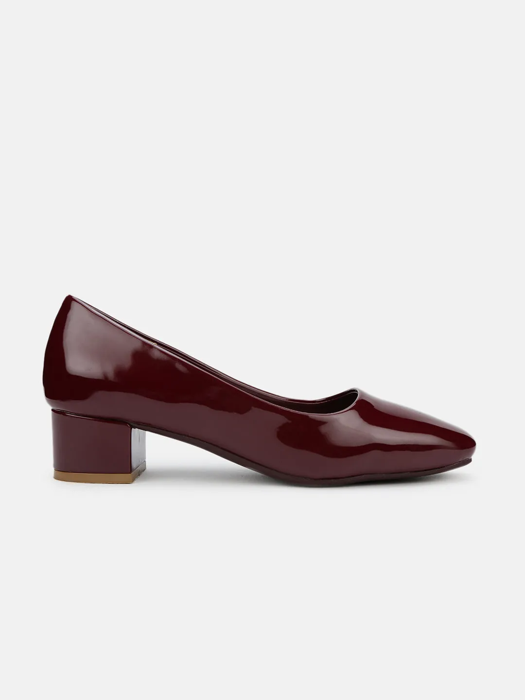 Square Toe Block Solid Pumps