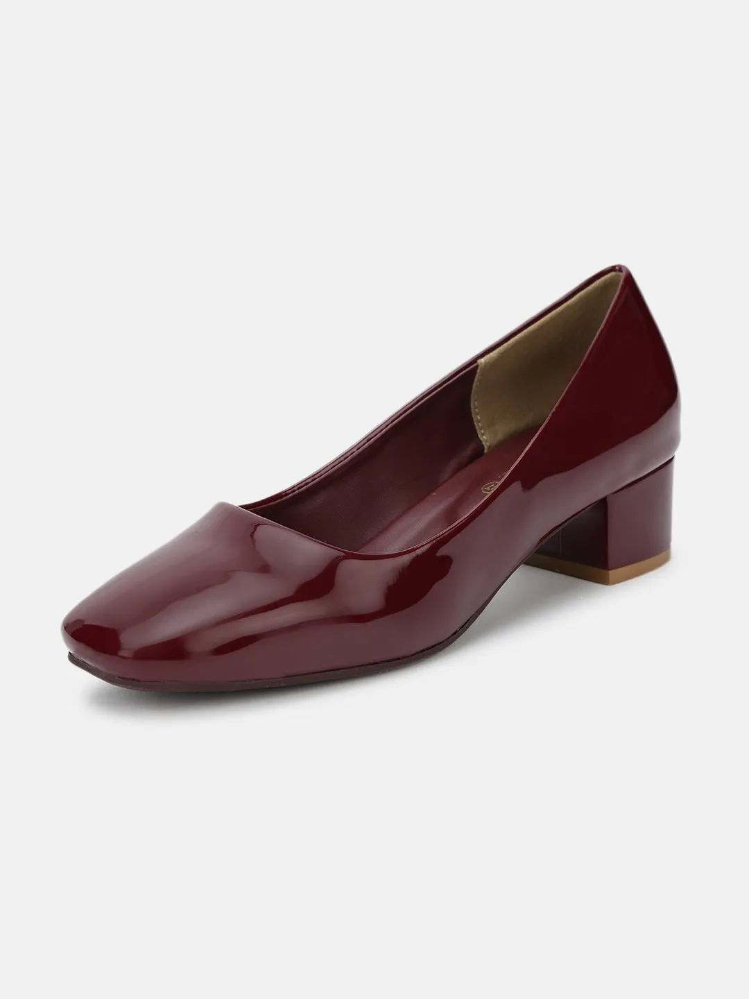 Square Toe Block Solid Pumps