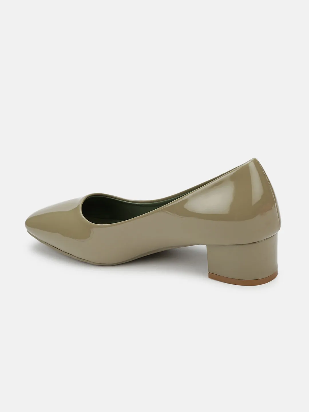 Square Toe Block Solid Pumps