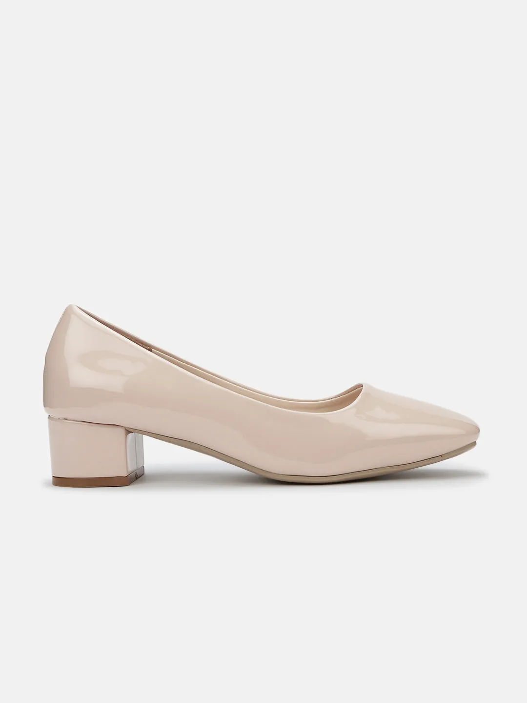 Square Toe Block Solid Pumps