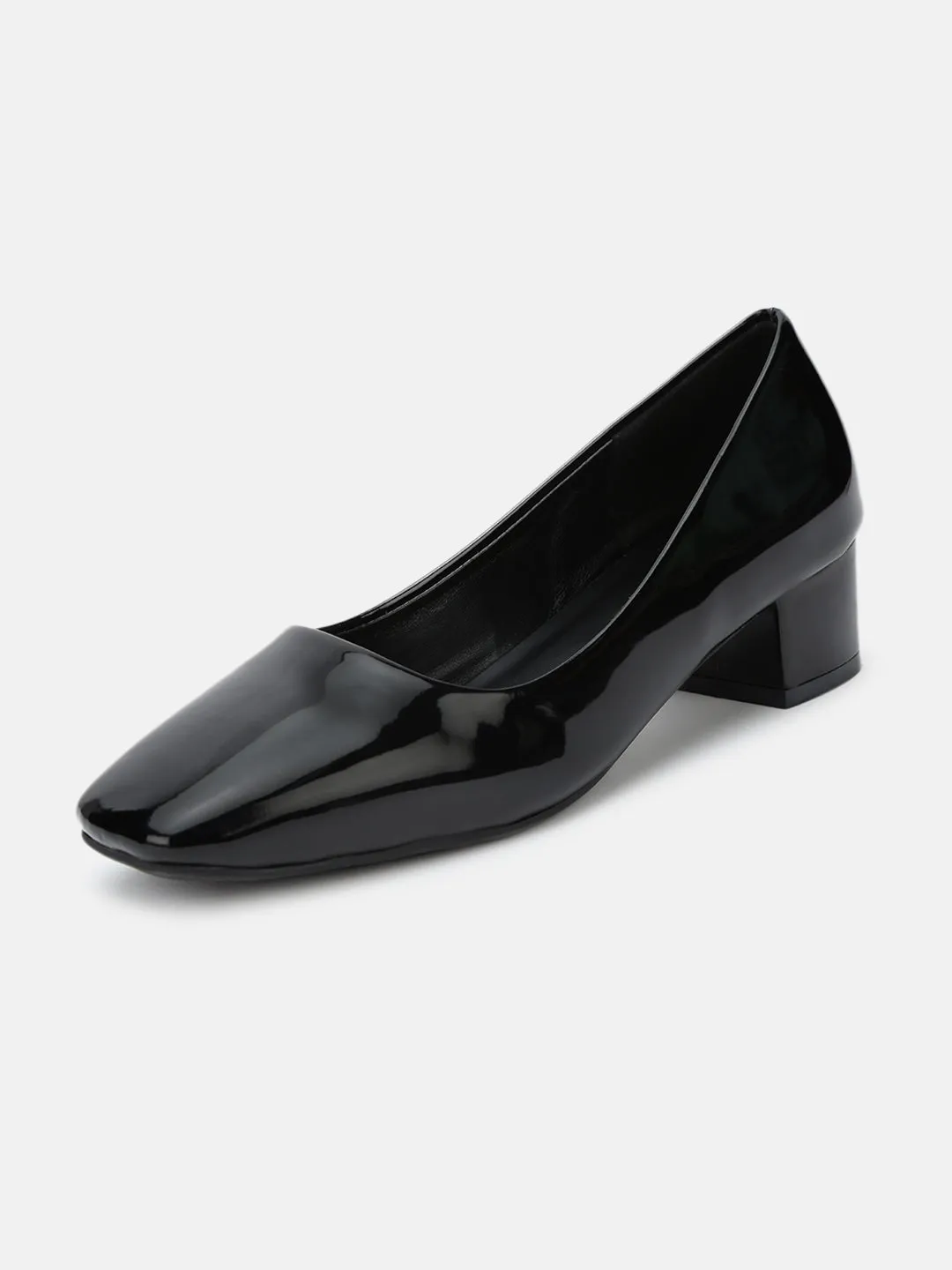 Square Toe Block Solid Pumps