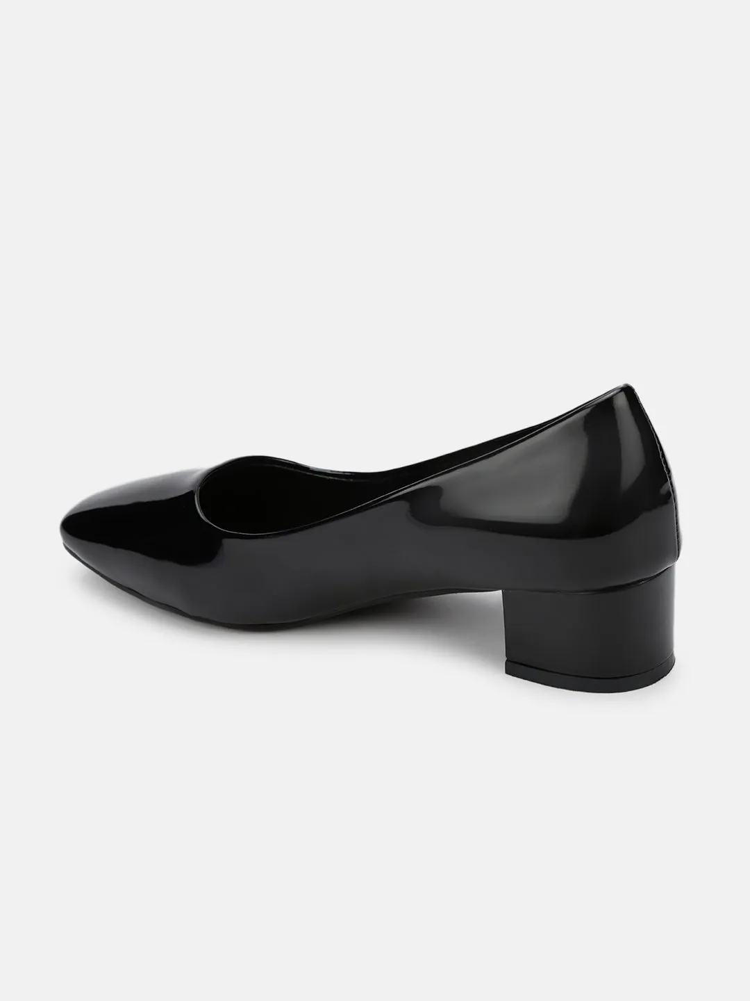 Square Toe Block Solid Pumps