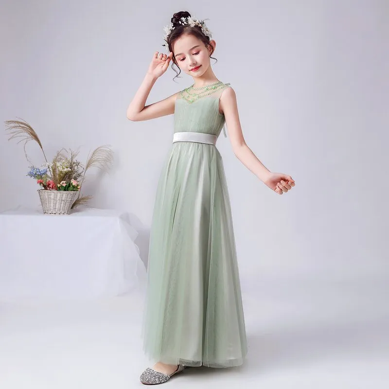 Tulle Long Flower Girl Dresses / Party Dresses