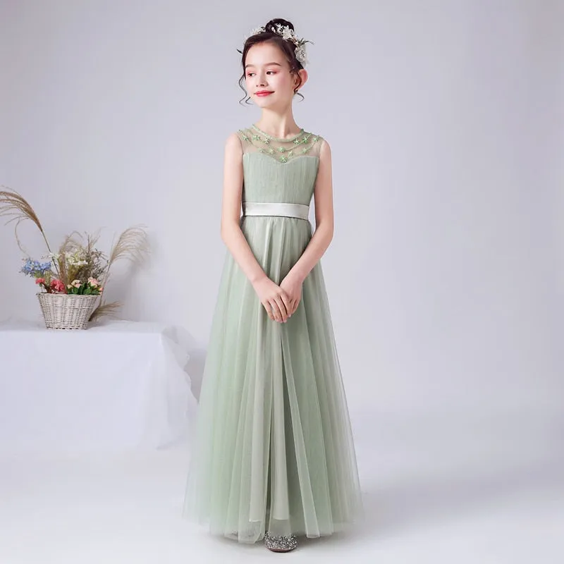 Tulle Long Flower Girl Dresses / Party Dresses