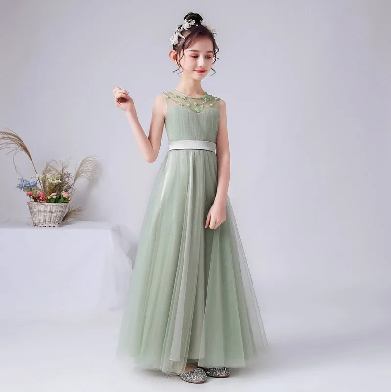 Tulle Long Flower Girl Dresses / Party Dresses