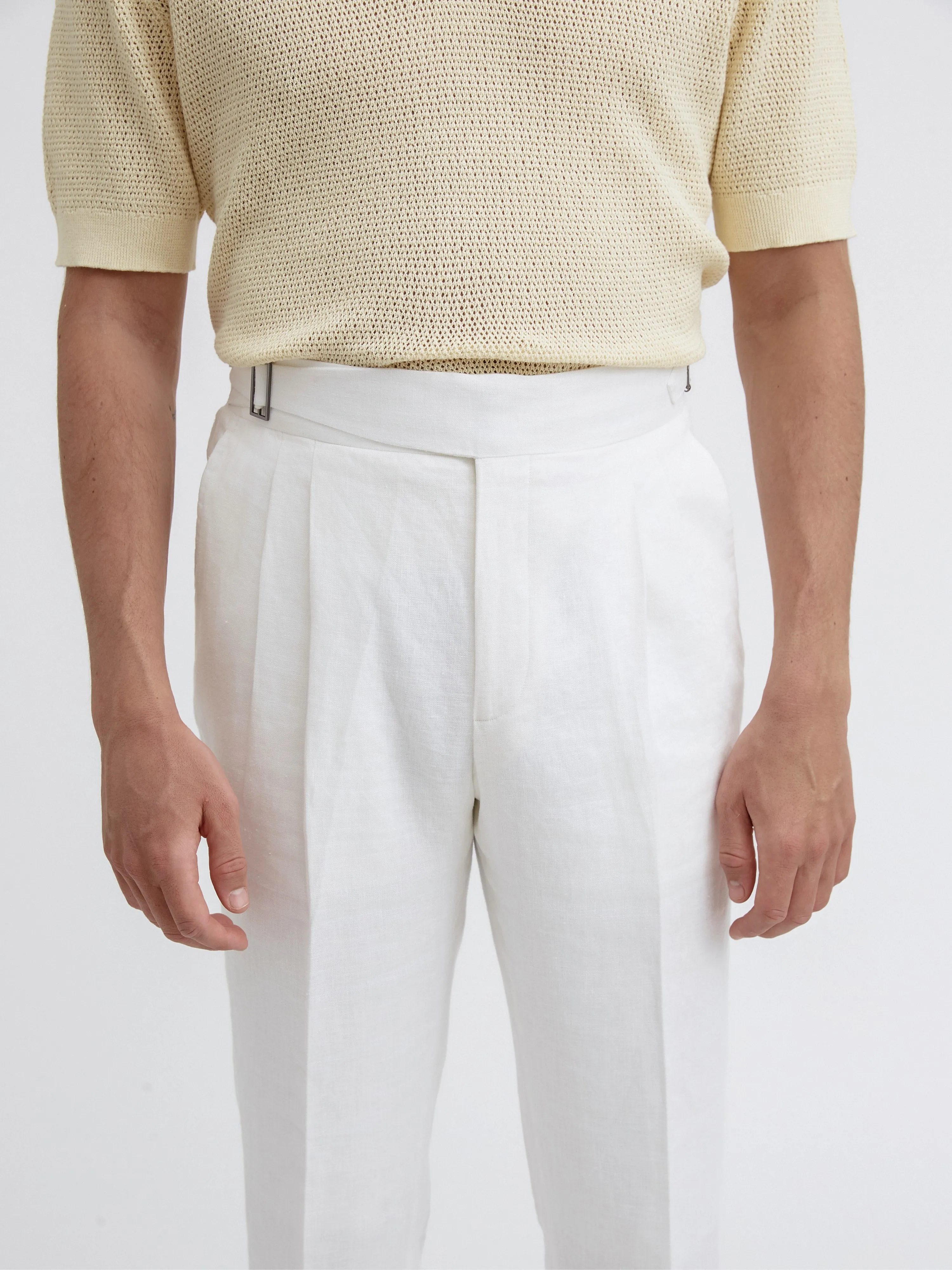 White Linen Gurkha Trousers