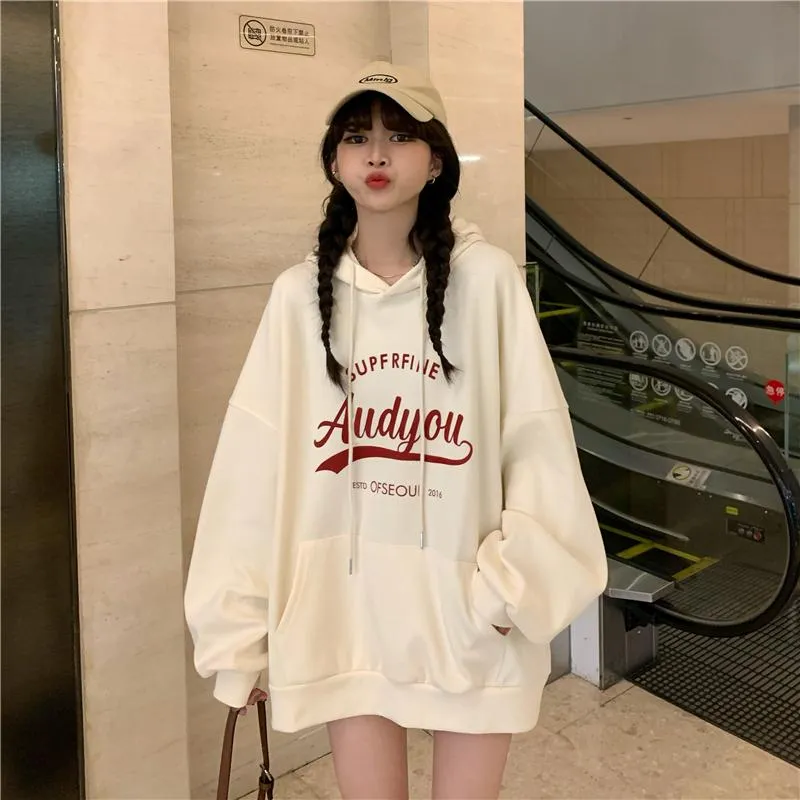 Women's Cute Letter Printed Loose Hoodies